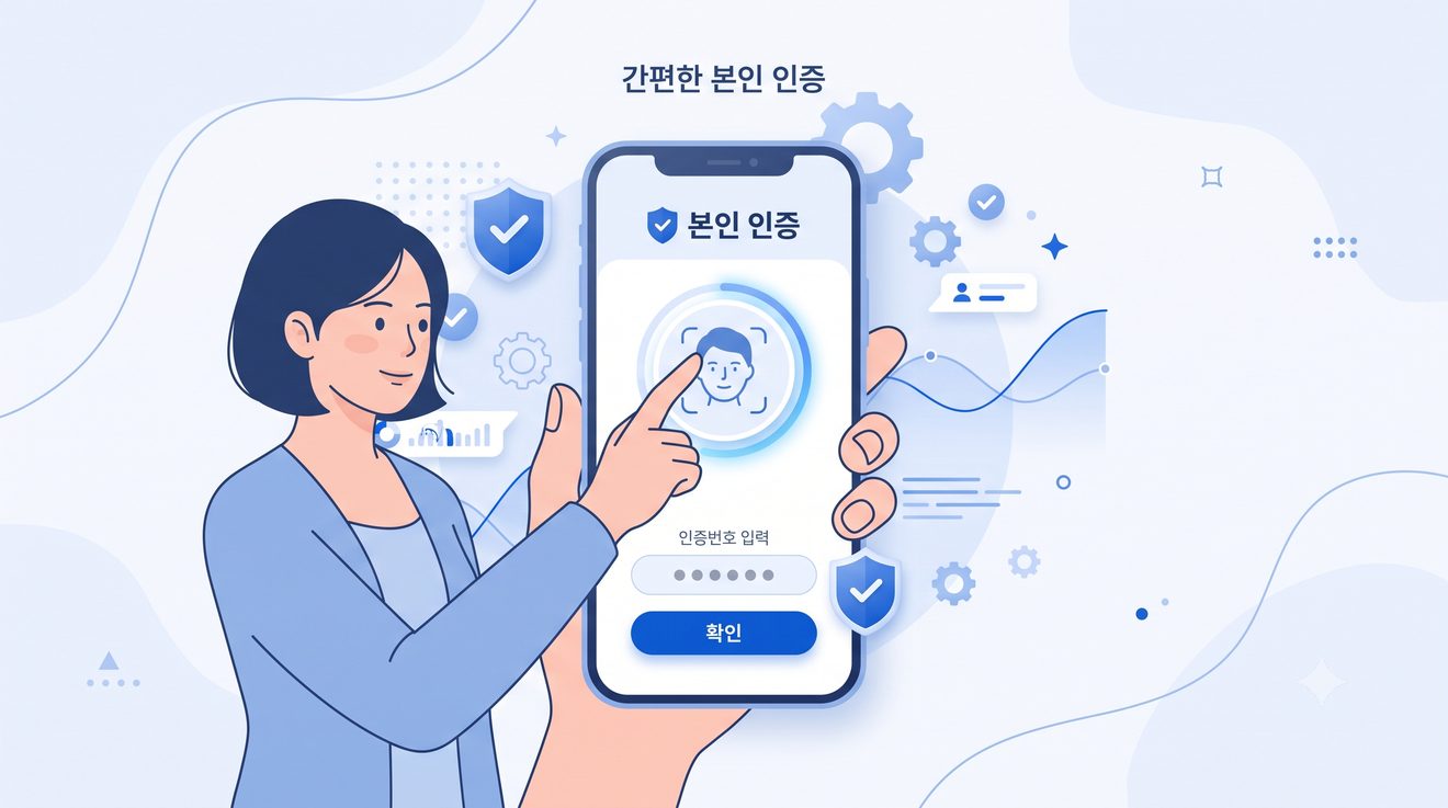 보조금24 로그인과 조회 순서를 나타내는 개념 일러스트