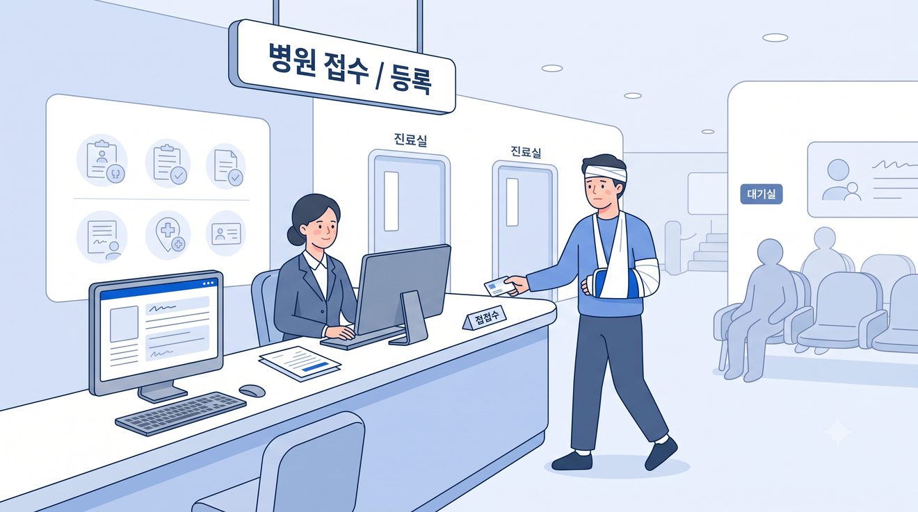 경상환자 상해등급 기준을 나타내는 개념 일러스트