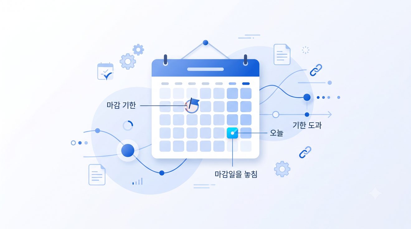 신고 기한을 넘겼을 때를 나타내는 개념 일러스트