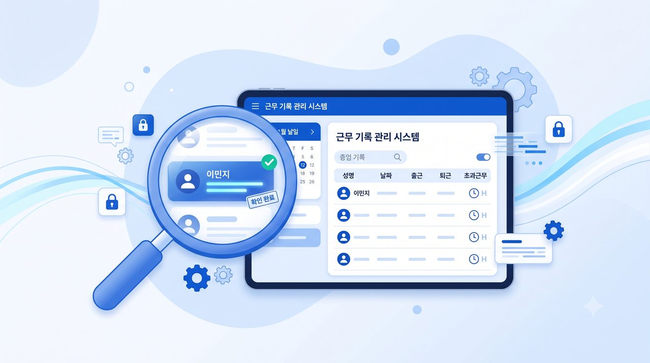 초과근무 부정 수령 관리 강화를 나타내는 개념 일러스트