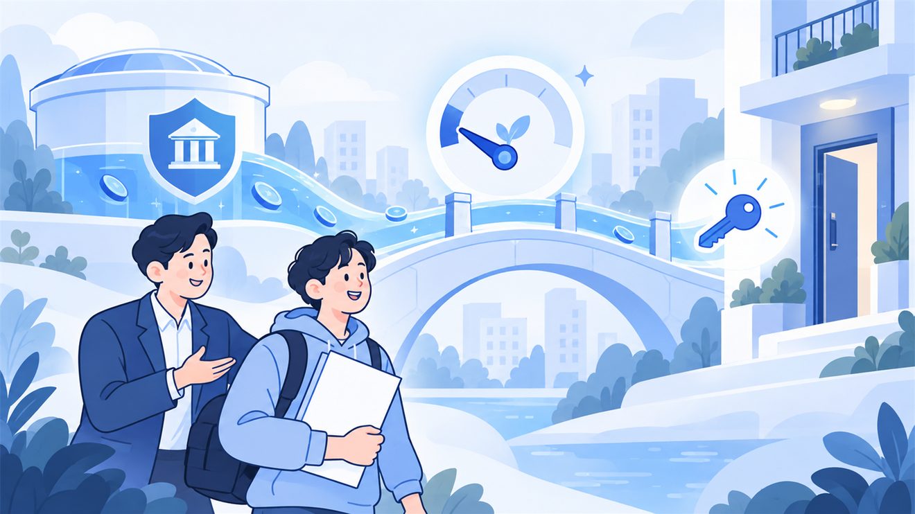 전세보증금 마련을 위한 저리 기금 대출을 나타낸 개념 일러스트
