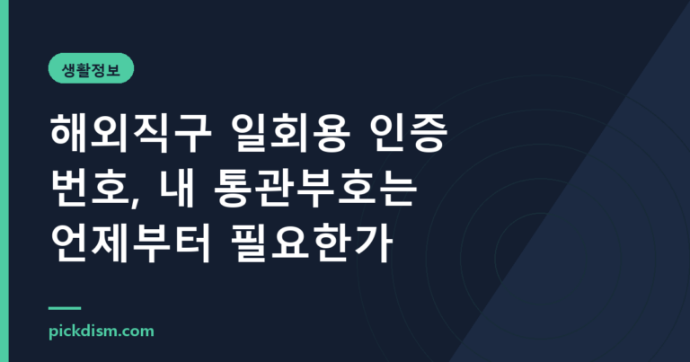 해외직구 일회용 인증번호, 내 통관부호는 언제부터 필요한가