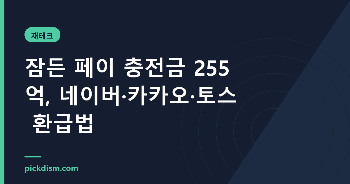 잠든 페이 충전금 255억, 네이버·카카오·토스 환급법