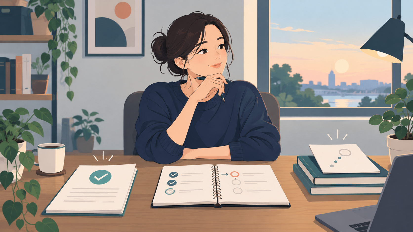 완료한 작은 행동을 돌아보고 다음 단계를 정하는 사람
