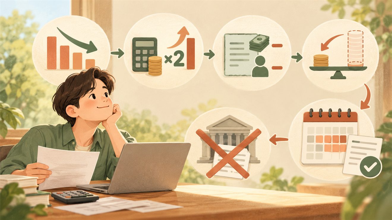중간예납 추계액 신고의 원리를 정리한 카드
