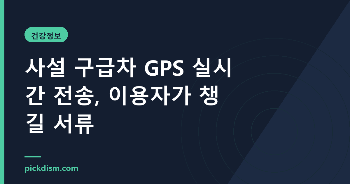 사설 구급차 GPS 실시간 전송, 이용자가 챙길 서류