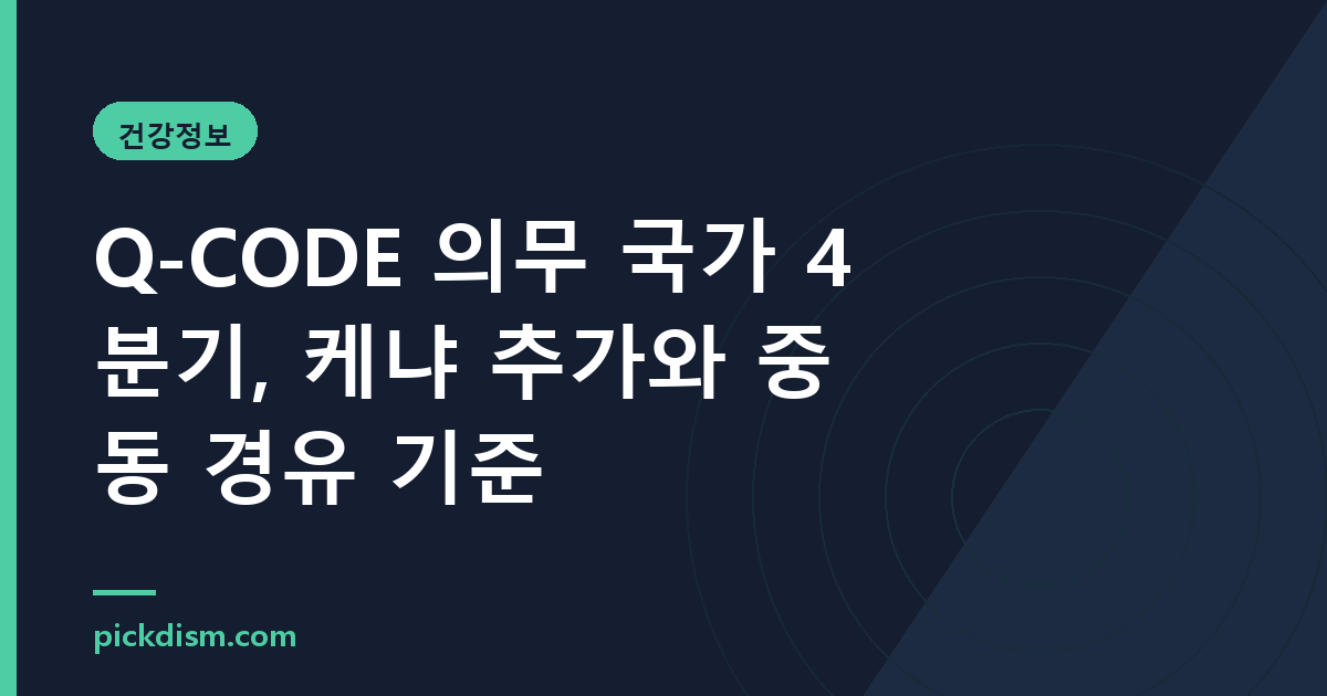 Q-CODE 의무 국가 4분기, 케냐 추가와 중동 경유 기준