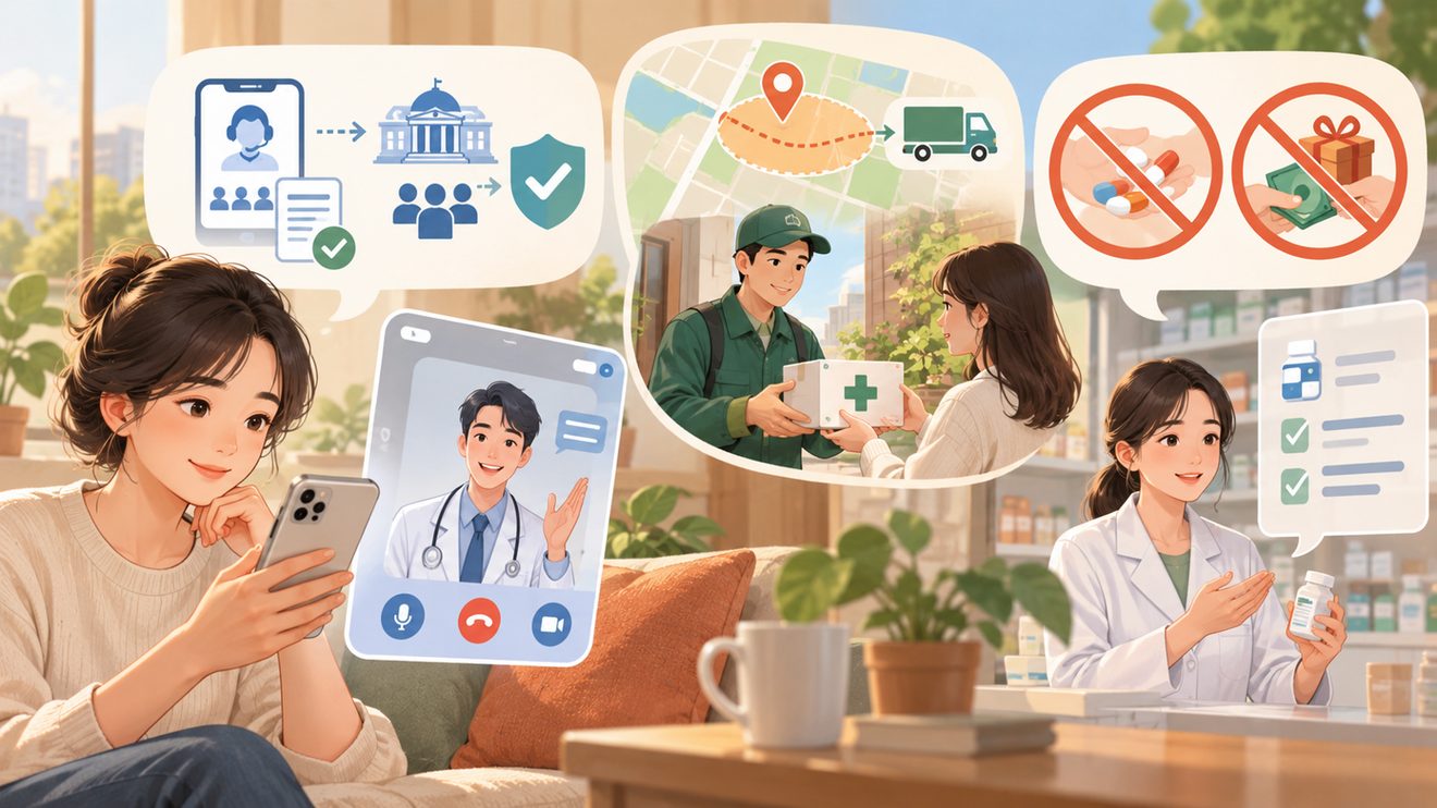비대면진료 중개 앱과 약 배송에 새로 생기는 규칙을 정리한 카드
