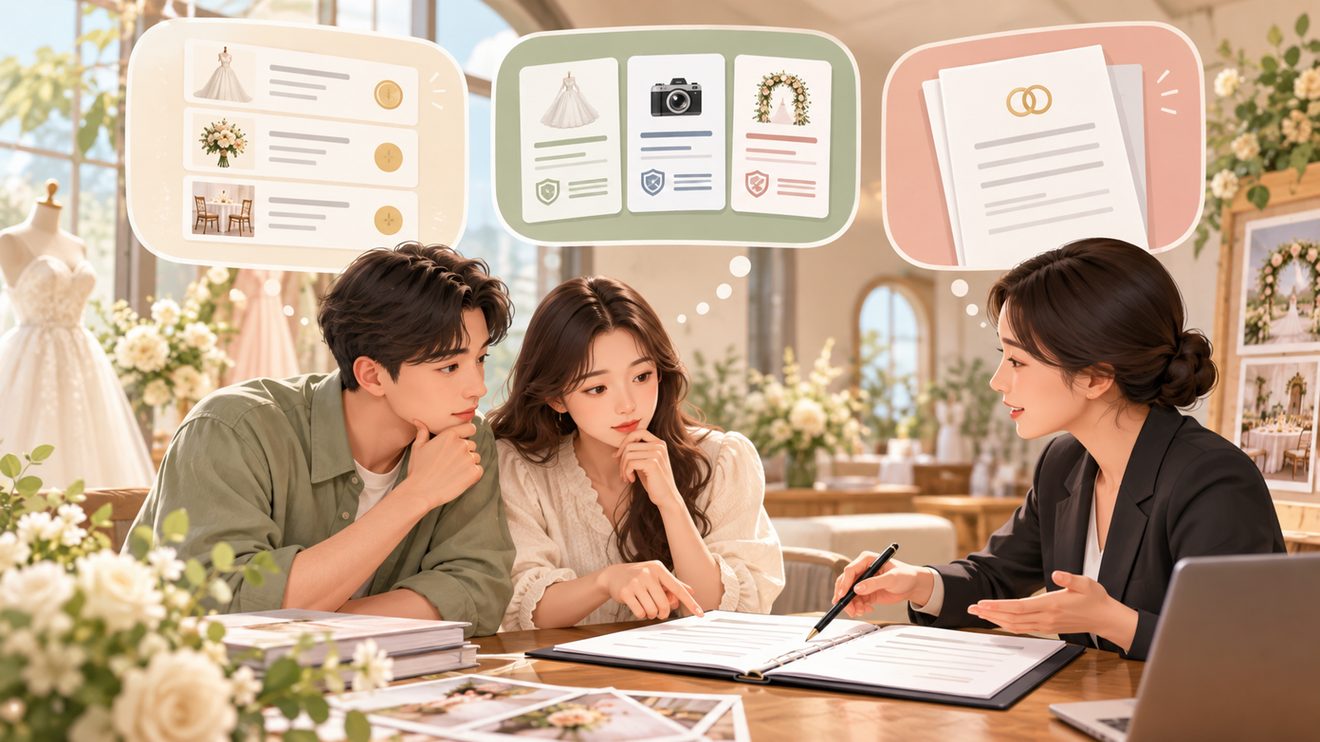 결혼서비스 계약 전 확인 사항을 정리한 카드