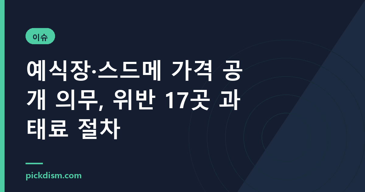 예식장·스드메 가격 공개 의무, 위반 17곳 과태료 절차
